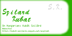 szilard kubat business card