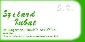 szilard kubat business card